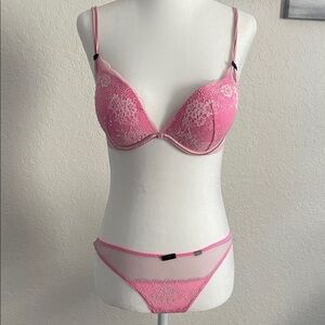 Victoria Secret Sexy little things Pink Lace Bra and Panty Set
